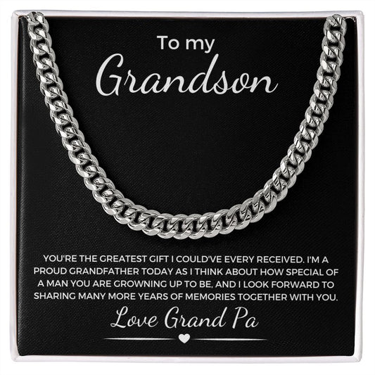 To My GrandSon | From GrandDad | Cuban Chain