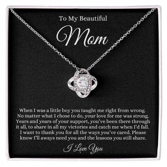 To Mom | From Son | Love Knot Necklace | BLK