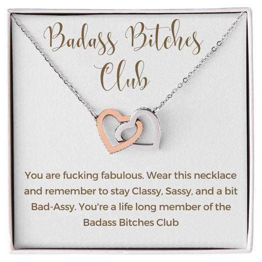 BADASS BITCHES CLUB | LOCKING HEARTS NECKLACE | WHT