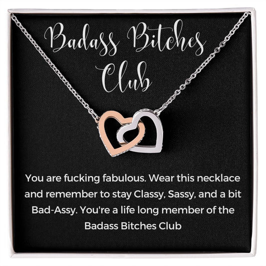 BADASS BITCHES CLUB | LOCKING HEARTS NECKLACE | BLK