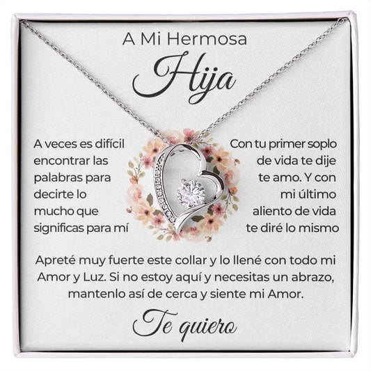 A Mi Hermosa Hija | Forever Love Necklace | Floral Wreath | Spanish #4