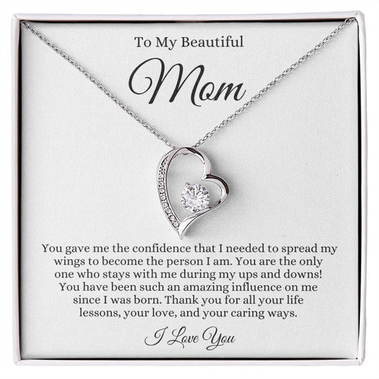 To Mom | Forever Love Knot Necklace | WHT