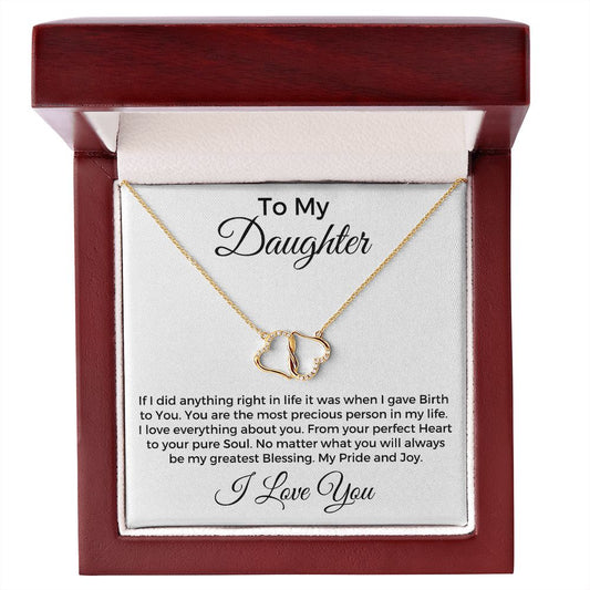 To My Daughter | From Mom | Everlasting Love Infinitely Connected Necklace | 10k Solid Yellow Gold