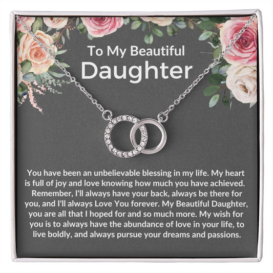 To My Beautiful Daughter | Perfect Pair Necklace | Floral