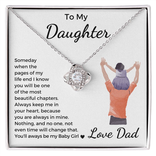 To My Daughter | Love Knot Necklace | Always Be My Baby Girl