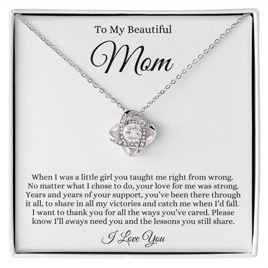 To Mom | Love Knot Necklace | WHT
