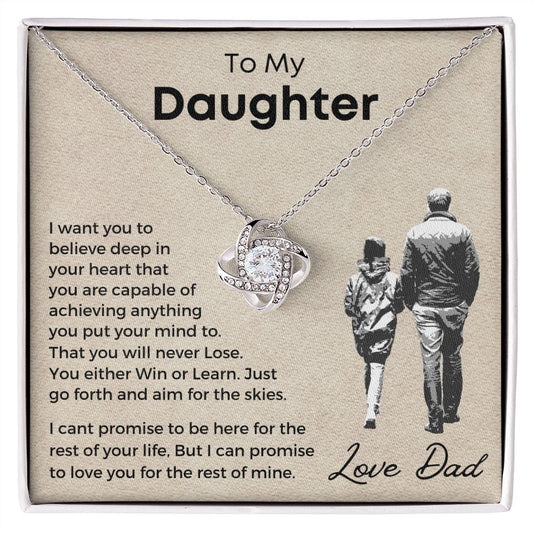 To My Daughter | From Dad | Love Knot Necklace