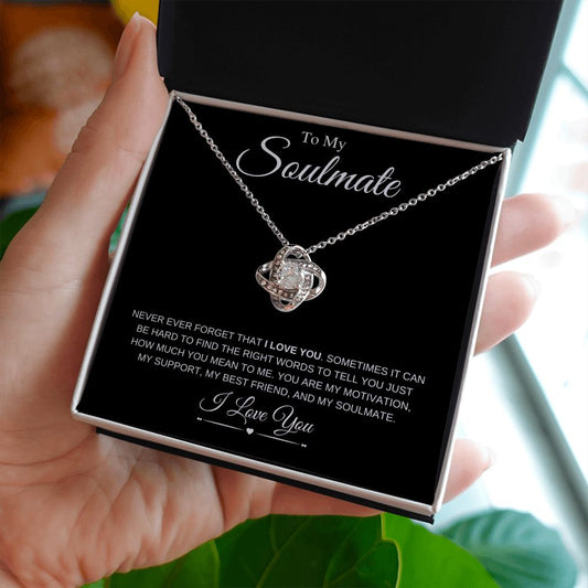 To My Soulmate | Love Knot Necklace | BLK