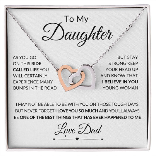 To My Daughter | From Dad | Interlocking Hearts Necklace