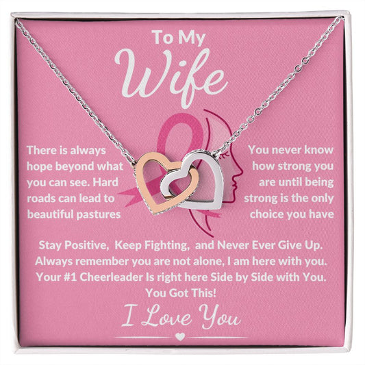 To My Wife | Locking Hearts Necklace | Ribbon/Face BCA