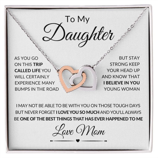 To My Daughter | From Mom | Interlocking Hearts Necklace