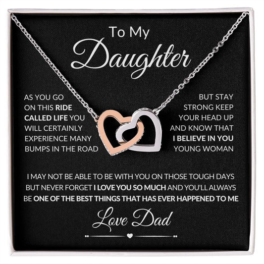 To My Daughter | From Dad | Interlocking Hearts Necklace