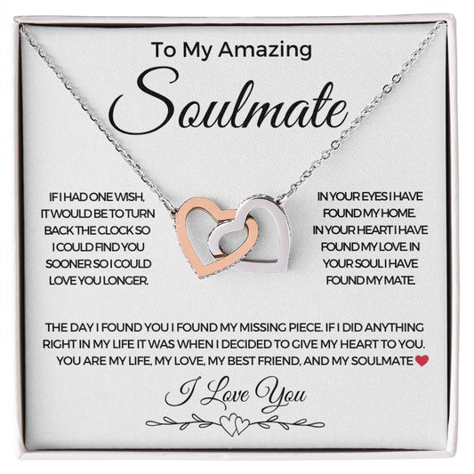 To My Soulmate | Locking Hearts Necklace | Soulmate | One Wish