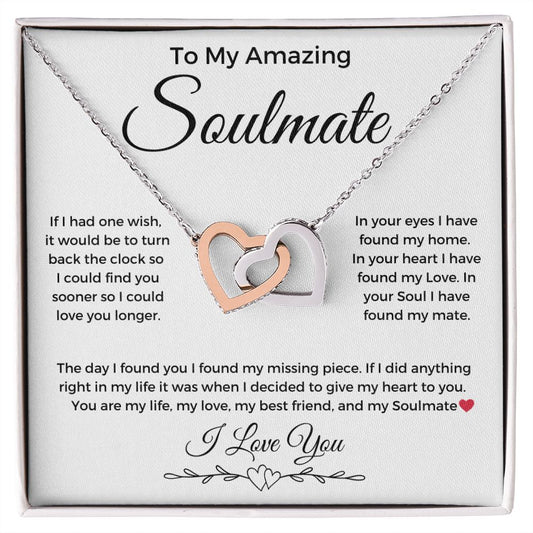 To My Soulmate | Locking Hearts Necklace | Soulmate | One Wish