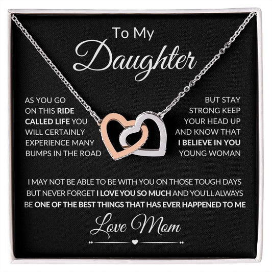 To My Daughter | From Mom | Interlocking Hearts Necklace
