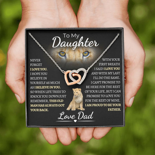 To My Daughter | From Dad | Locking Hearts Necklace