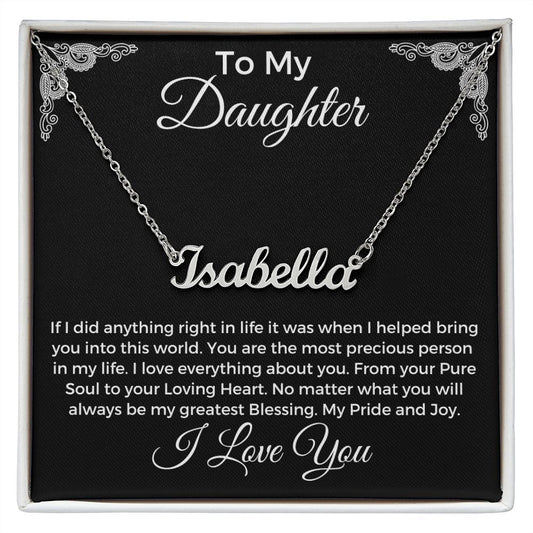 To My Daughter | From Dad | Personalized Name Necklace
