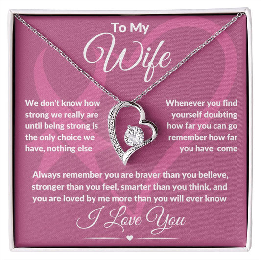 To My Wife | Eternity Love Necklace | Heart/Ribbon BCA