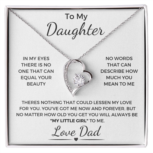 To My Daughter | From Dad | Forever Love Necklace | Always Be My Little Girl
