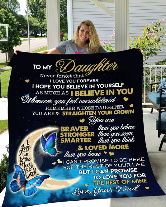 To My Daughter | From Mom | Cozy Plush Fleece Blanket | To The Moon